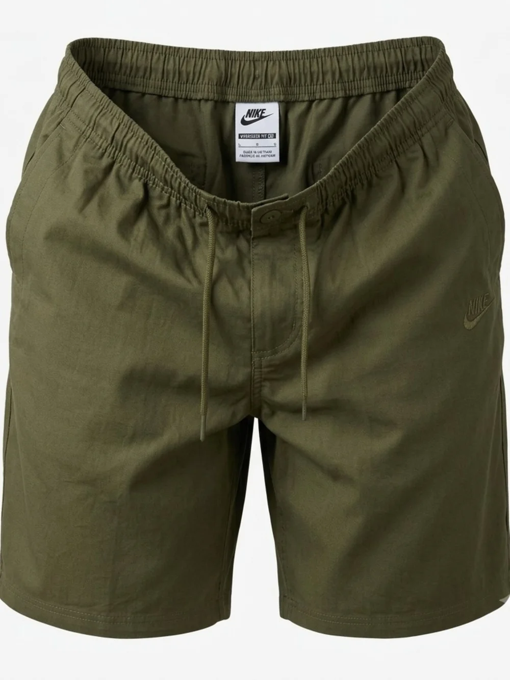 Nike Mens Large Olive Green Canvas Pull On Casual Shorts L
